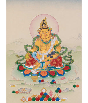 Yellow Jambhala Artwork | Buddhist Deity of Wealth and Prosperity
