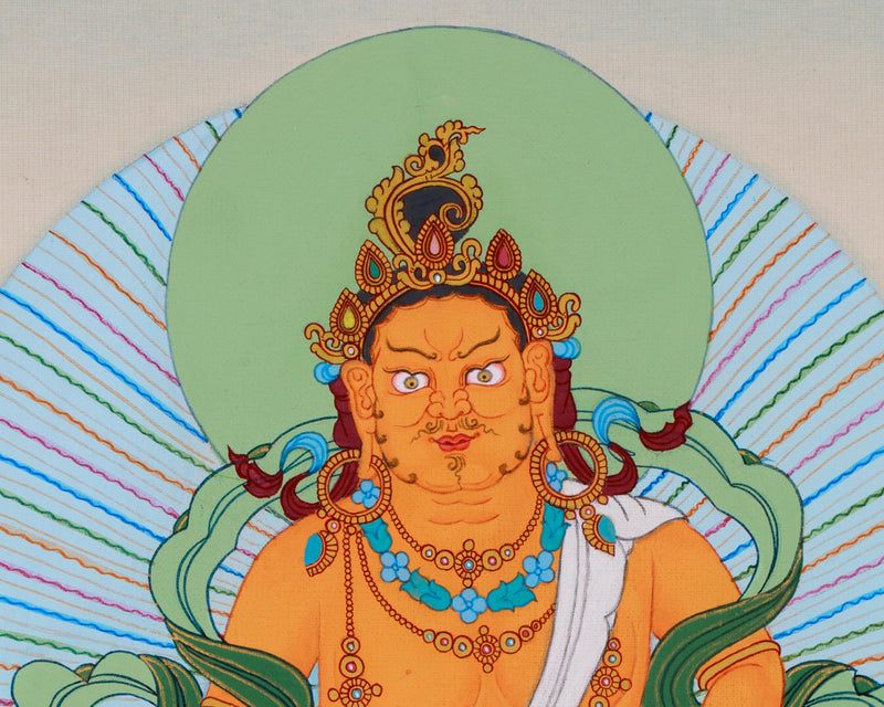 Yellow Dzambhala, The Wealth Deity Thangka