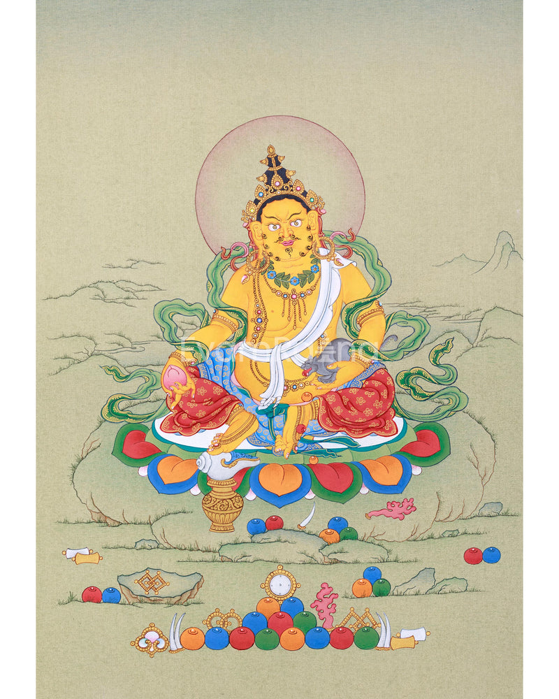 Wealth Deity Jambala Thangka for Prosperity