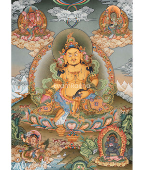 Golden Dzambhala Thangka Print