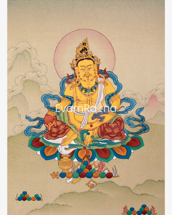 Radiant Jambala for Wealth, Thangka