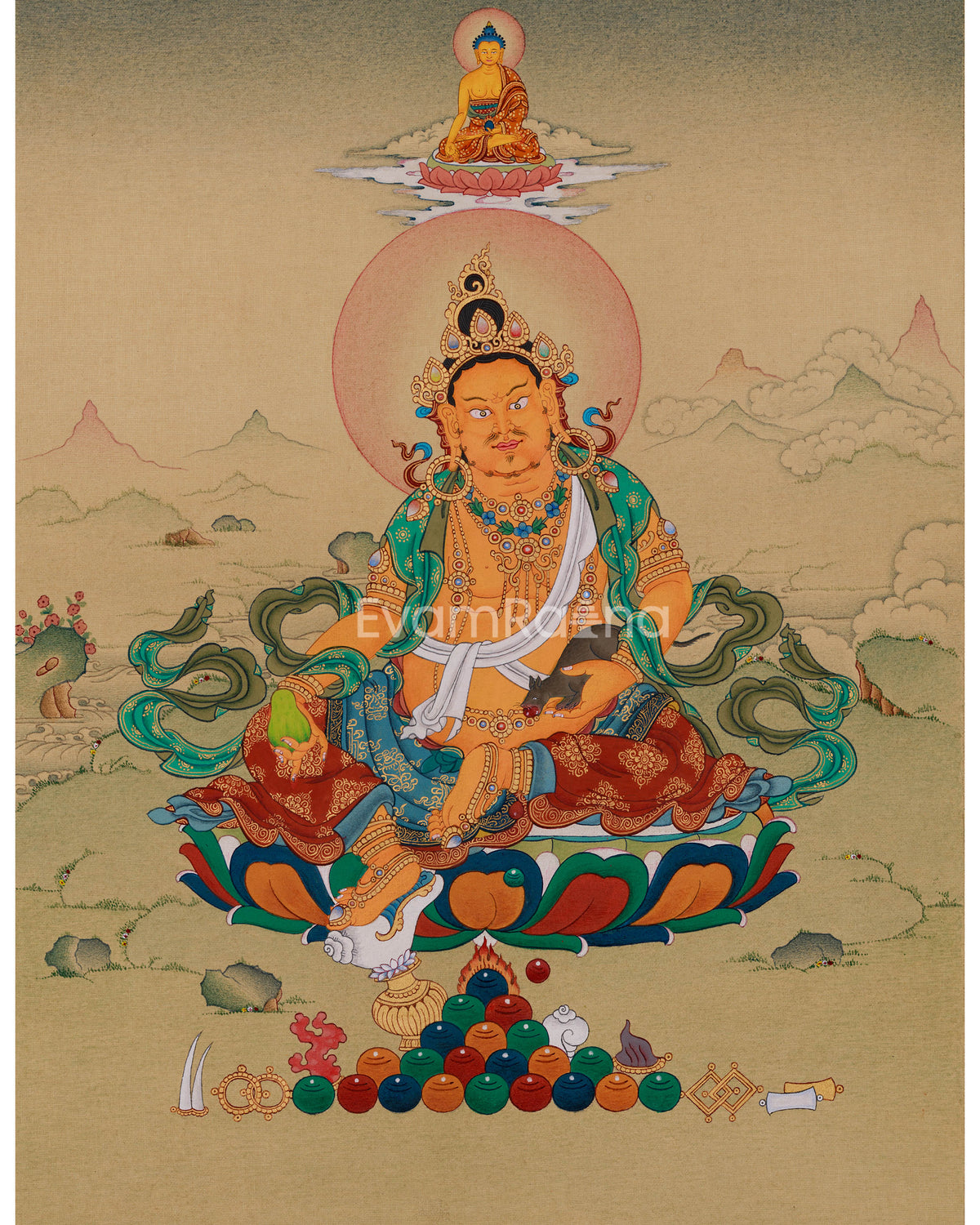 Tibetan Dzambhala with Ratnasambhava