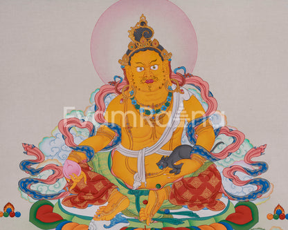 Dzambhala Thangka | Buddhist Deity of Wealth and Prosperity