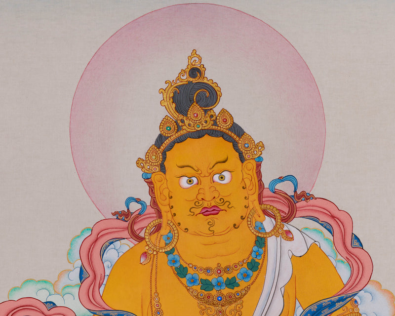 Dzambhala Thangka | Buddhist Deity of Wealth and Prosperity