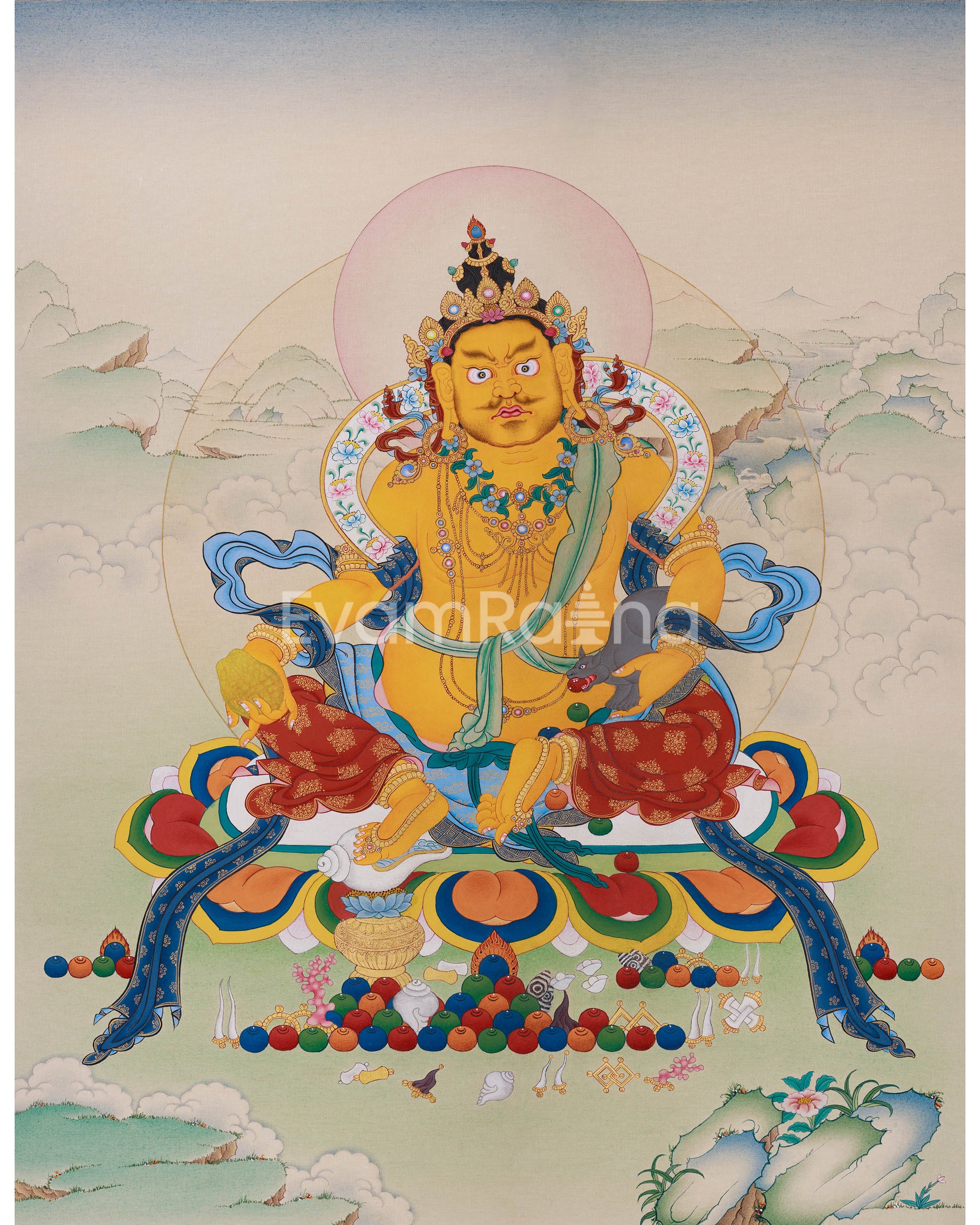 Tibetan Jambhala Thangka