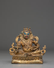 Oxidized copper Dzambhala Statue 