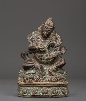 Tibetan Buddhist Dzambhala Oxidized Copper Statue