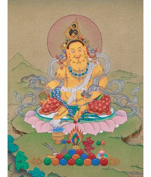 Original Zambhala Painting | Dzambhala, Protector of Wealth and Spiritual Abundance