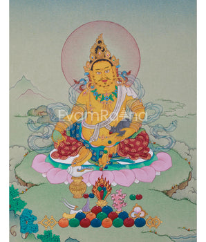 Hand-Painted Lord Kuber Thangka