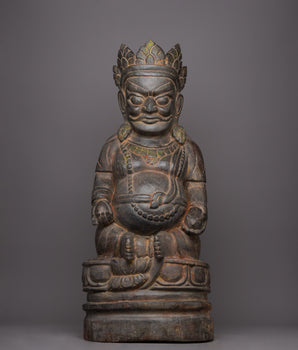 Wooden Dzambhala Statue
