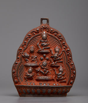 Five Dzambhala Brass Wall Hanging
