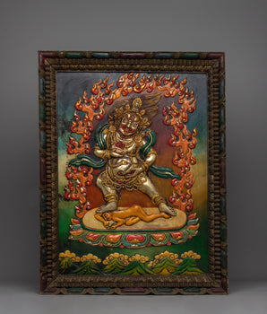 Wooden Frame Black Dzambhala Wall Hanging