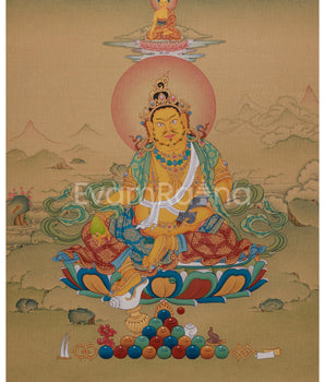 Tibetan Dzambhala with Ratnasambhava Thangka 