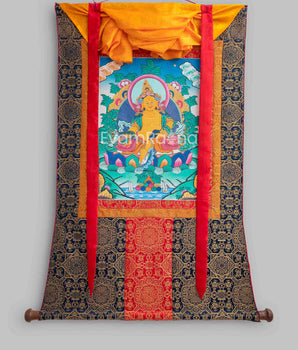Original Brocaded Dzambala Thangka: