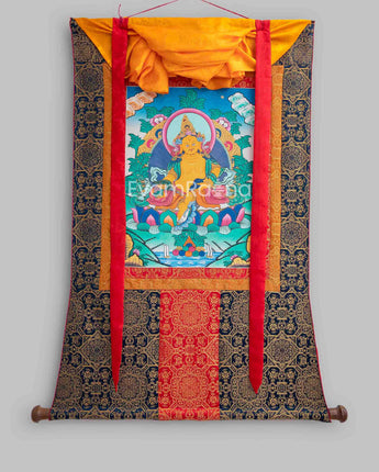 Original Brocaded Dzambala Thangka: