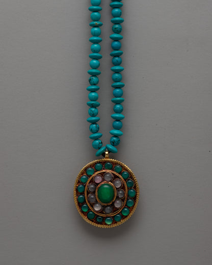 Long Turquoise Beaded Necklace | Infusing Your Look with Bohemian Charm and Natural Beauty