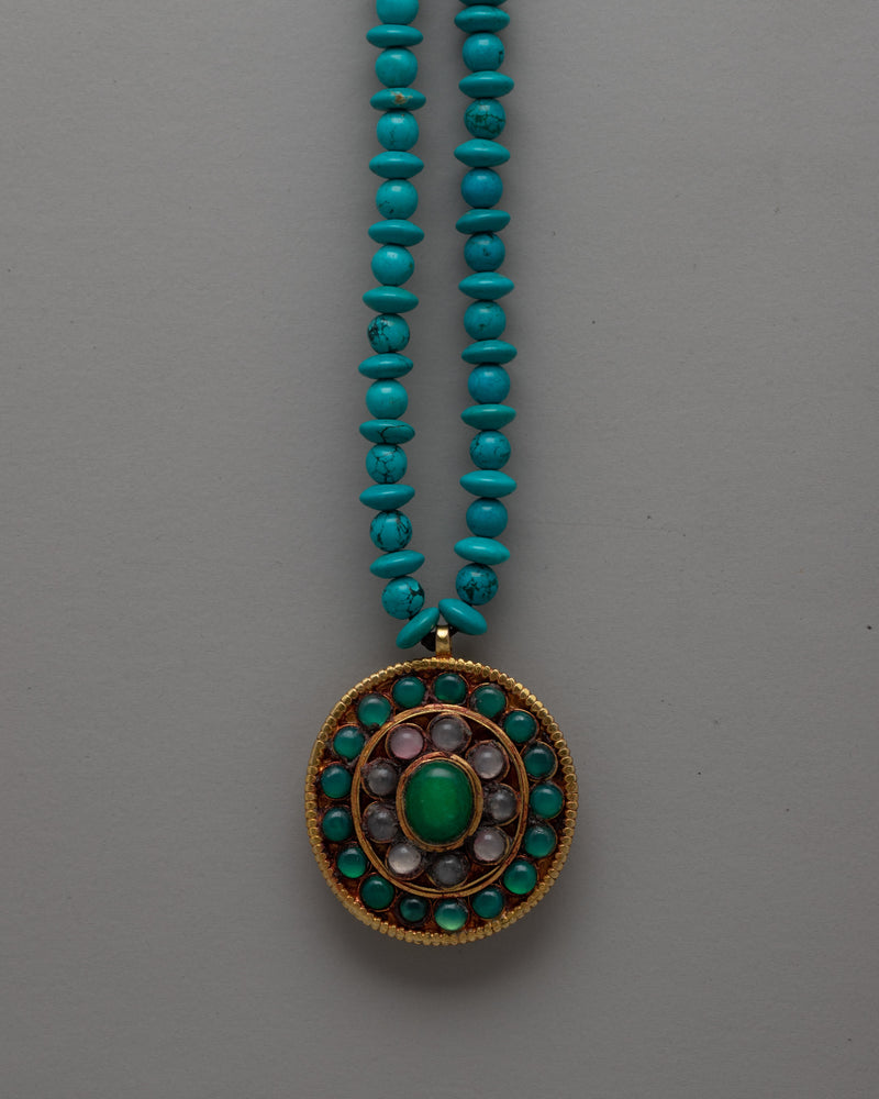 Long Turquoise Beaded Necklace | Infusing Your Look with Bohemian Charm and Natural Beauty