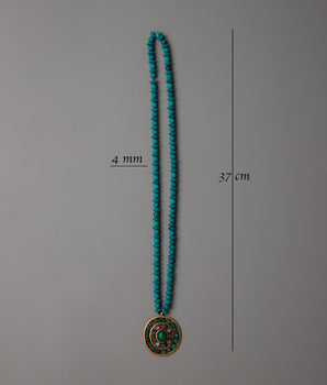 Long Turquoise Beaded Necklace | Infusing Your Look with Bohemian Charm and Natural Beauty