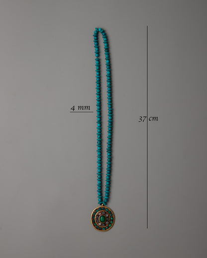 Long Turquoise Beaded Necklace | Infusing Your Look with Bohemian Charm and Natural Beauty