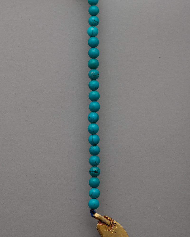 Long Beaded Turquoise Necklace | Embrace Bohemian Elegance and Natural Beauty