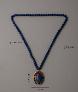 Lapis Lazuli Bead Necklace |  Bead Necklace for Timeless Sophistication