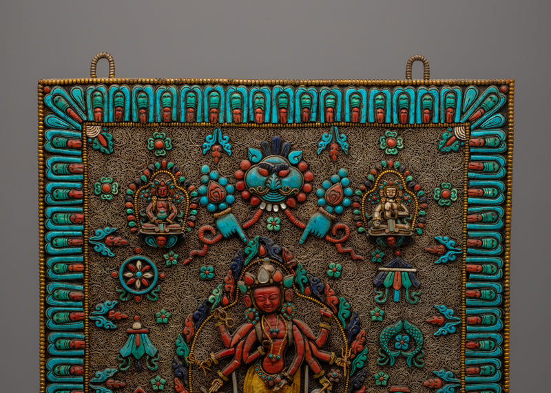 Chenrezig Copper Wall Hanging | Divine Embodiment of Compassion and Spiritual Beauty