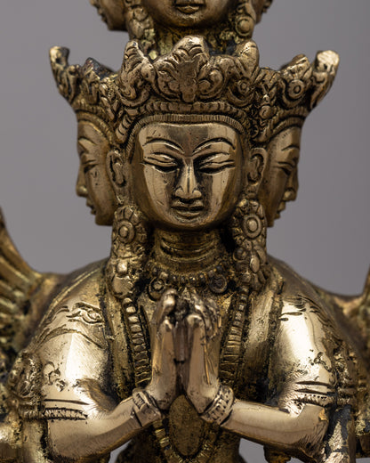 1000 Armed Chenrezig Brass Statue | Bodhisattva of Compassion