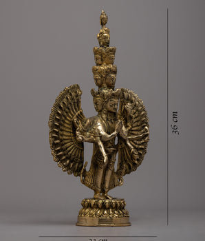 1000 Armed Chenrezig Brass Statue | Bodhisattva of Compassion