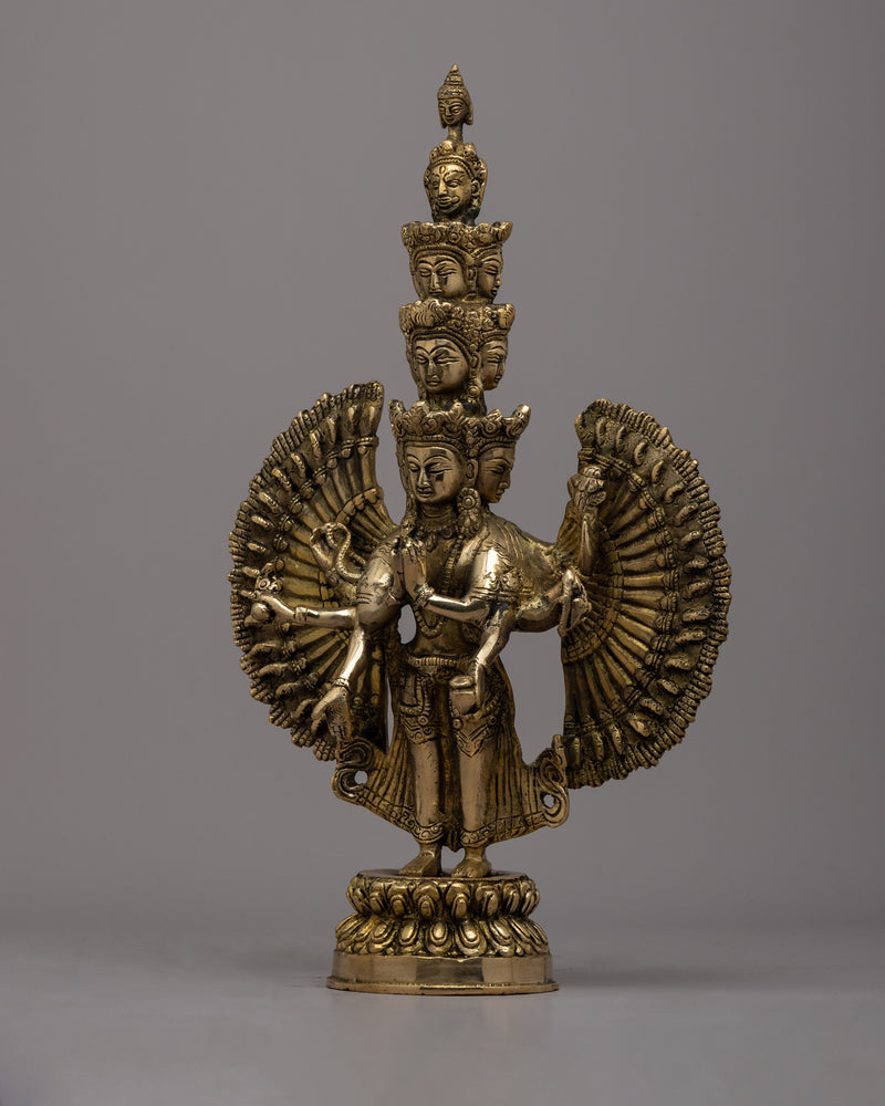 1000 Armed Chenrezig Brass Statue | Bodhisattva of Compassion