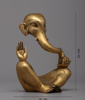 Ganesh Brass Statue | Traditional Figurine Of Hindu Deity