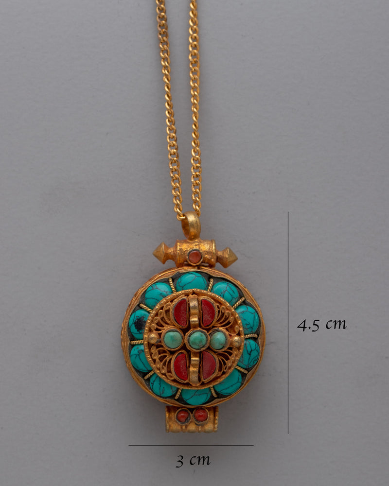Handcrafted Ghau Box | Artisan Crafted Tibetan Buddhist Amulet"