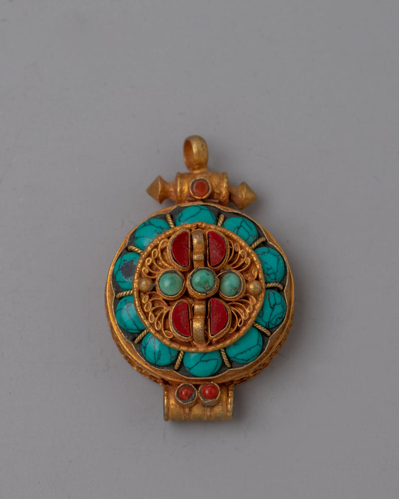 Handcrafted Ghau Box | Artisan Crafted Tibetan Buddhist Amulet"