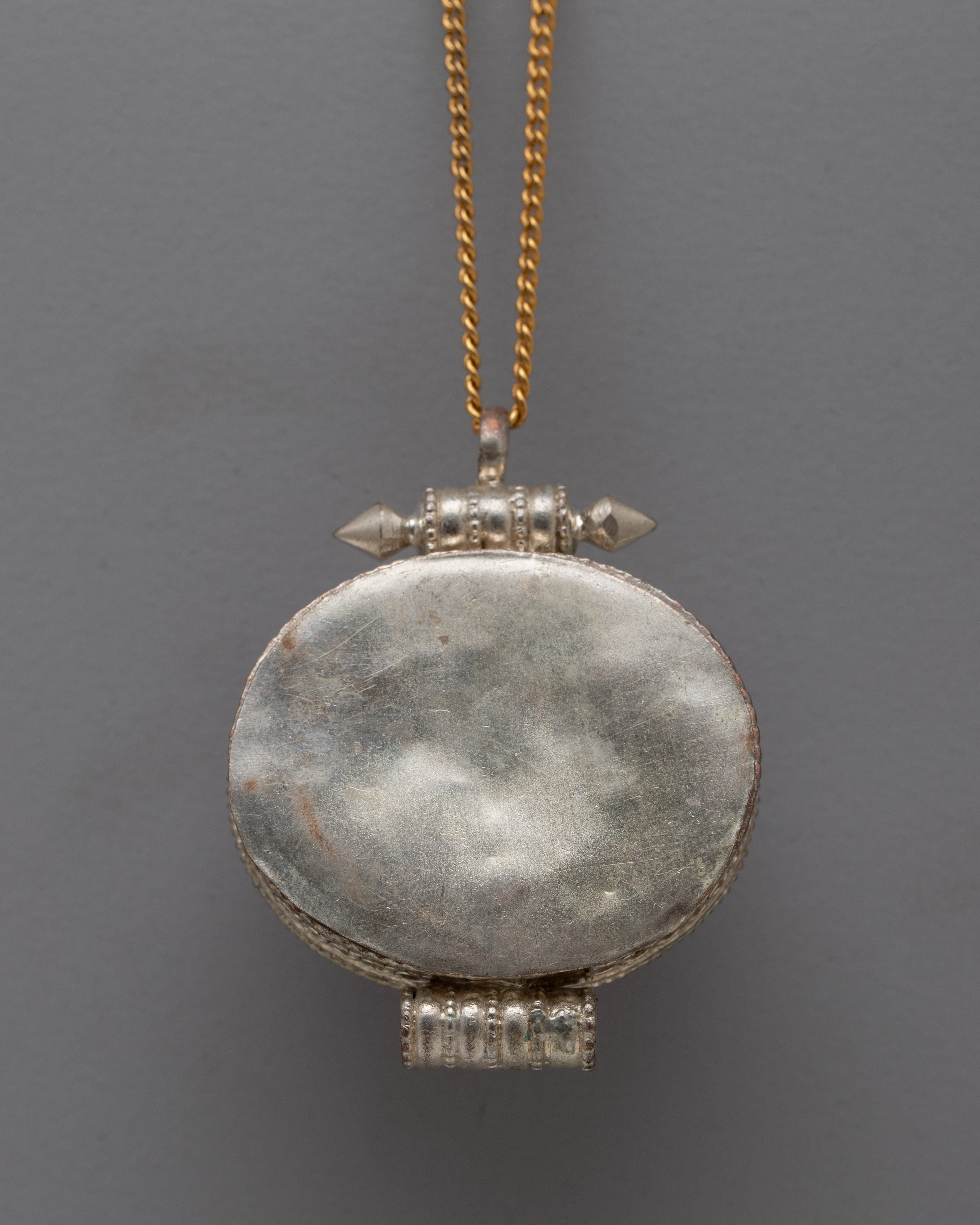 Tibetan Jewelry Ghau Box Locket | Handcrafted Spiritual Silver Plated
