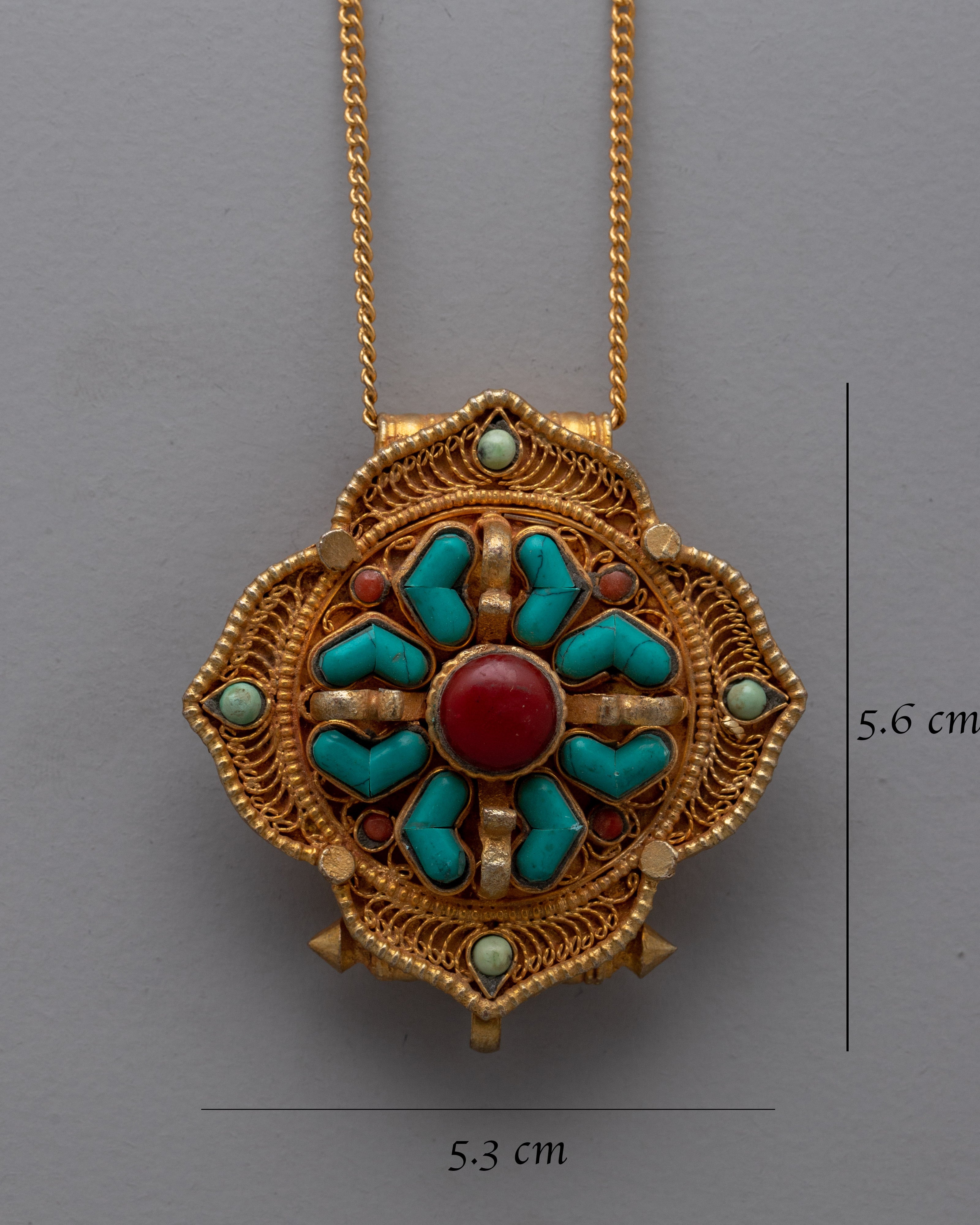 Tibetan Ghau Box Locket | Traditional Buddhist Prayer Amulet