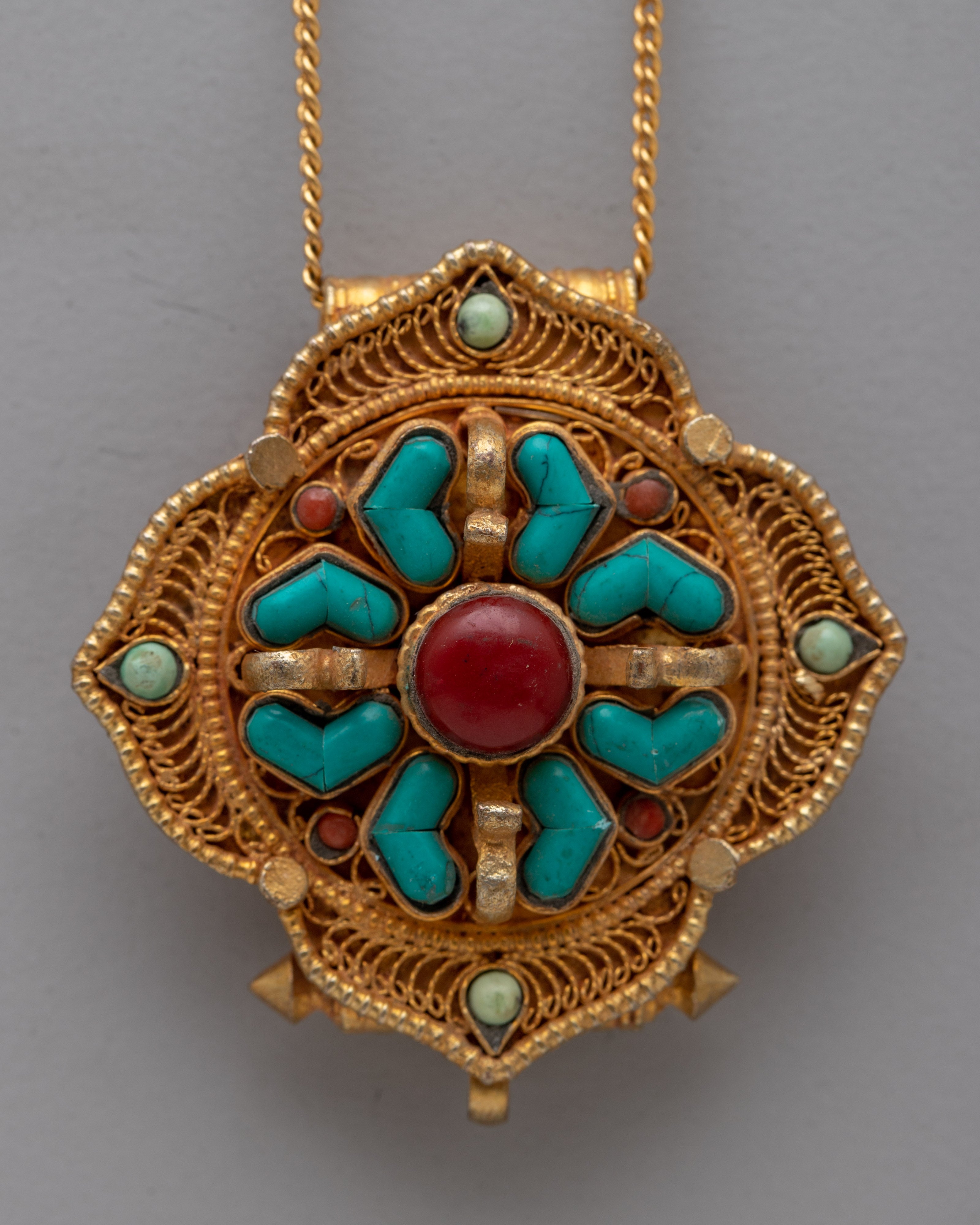 Tibetan Ghau Box Locket | Traditional Buddhist Prayer Amulet