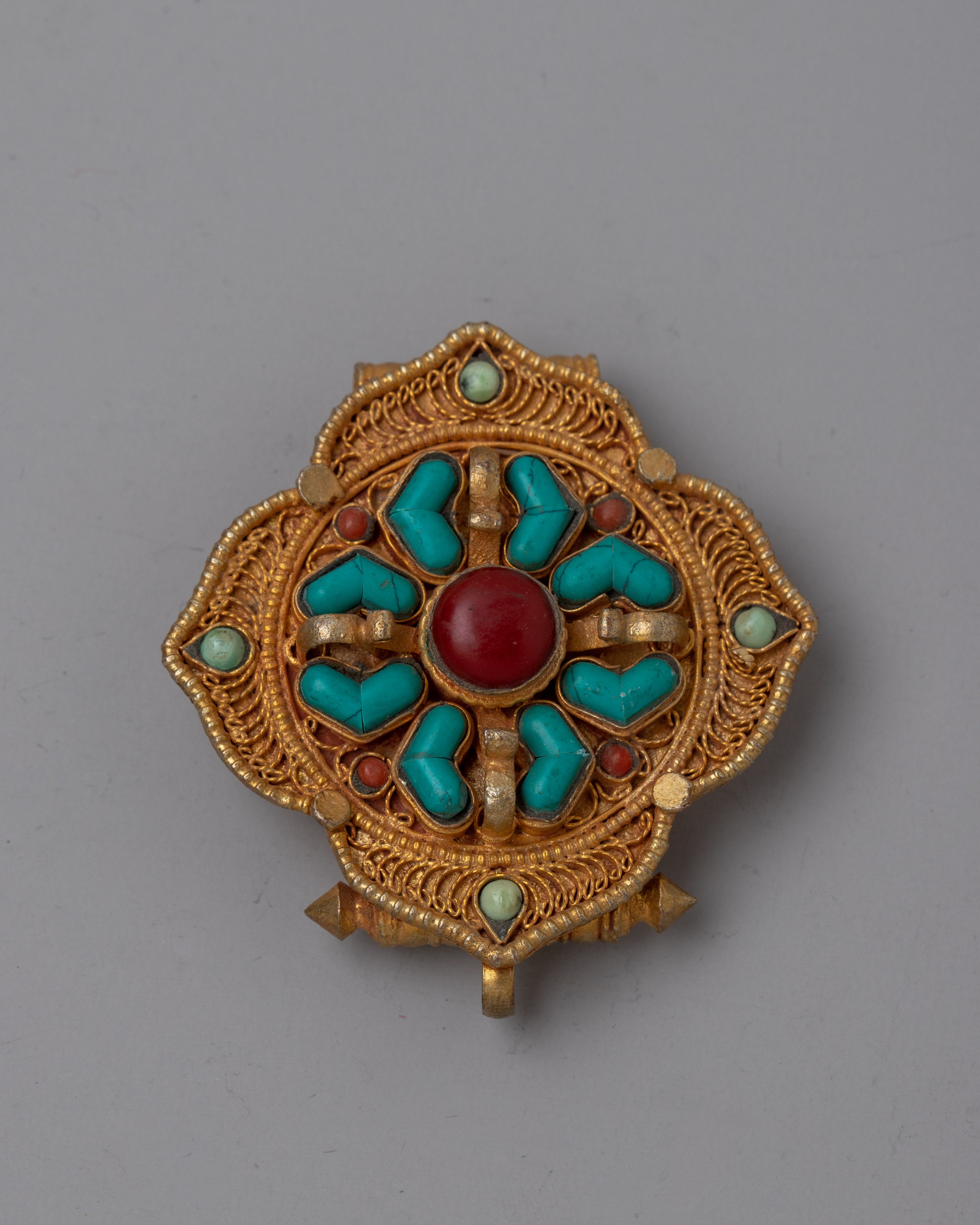 Tibetan Ghau Box Locket | Traditional Buddhist Prayer Amulet