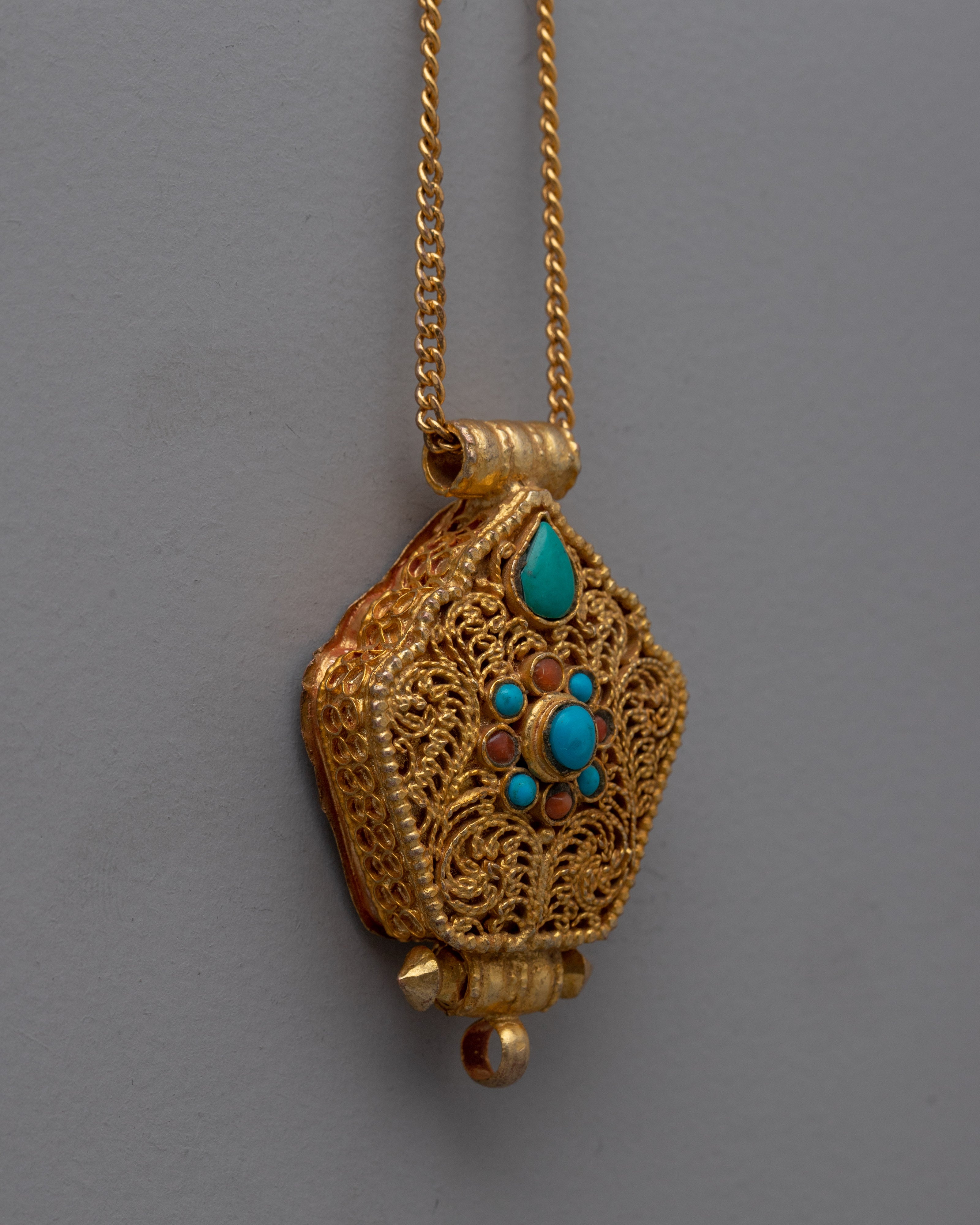 Handcrafted Tibetan Prayer Box | Buddhist Ritual Jewelry