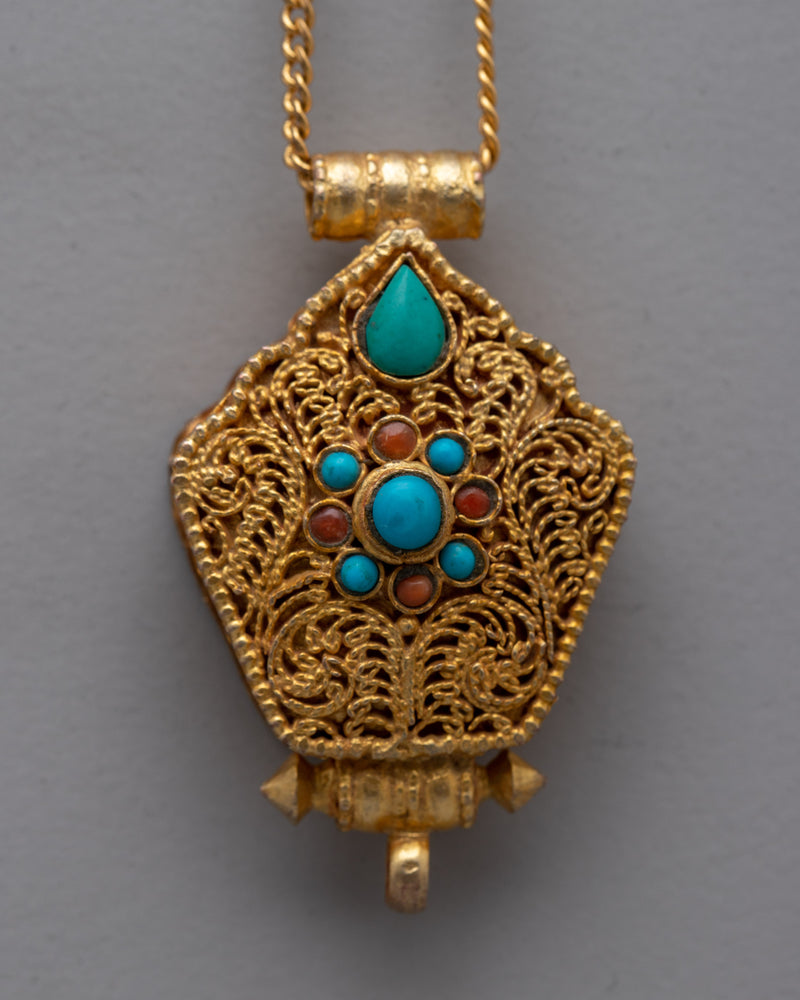 Handcrafted Tibetan Prayer Box | Buddhist Ritual Jewelry