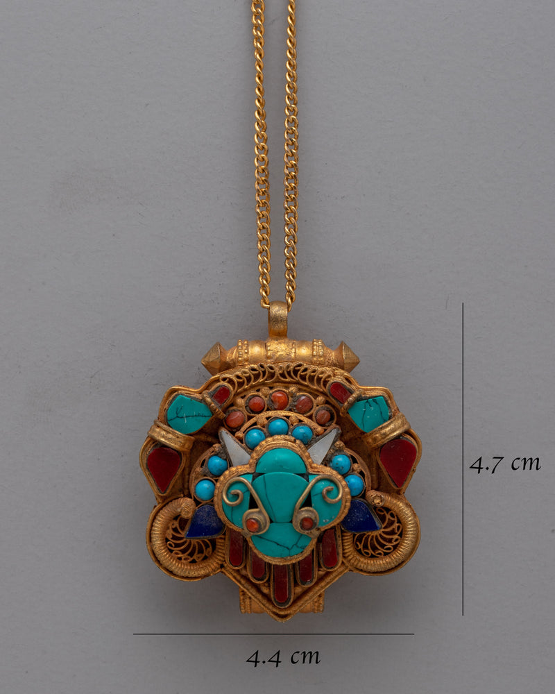 Ghau Box Locket Pendant | Tibetan Buddhist Prayer Box Locket