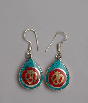 Coral Turquoise Earrings Set