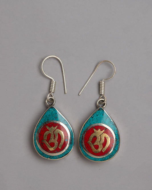 Coral Turquoise Earrings Set