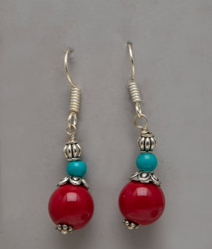 Coral Red Earrings