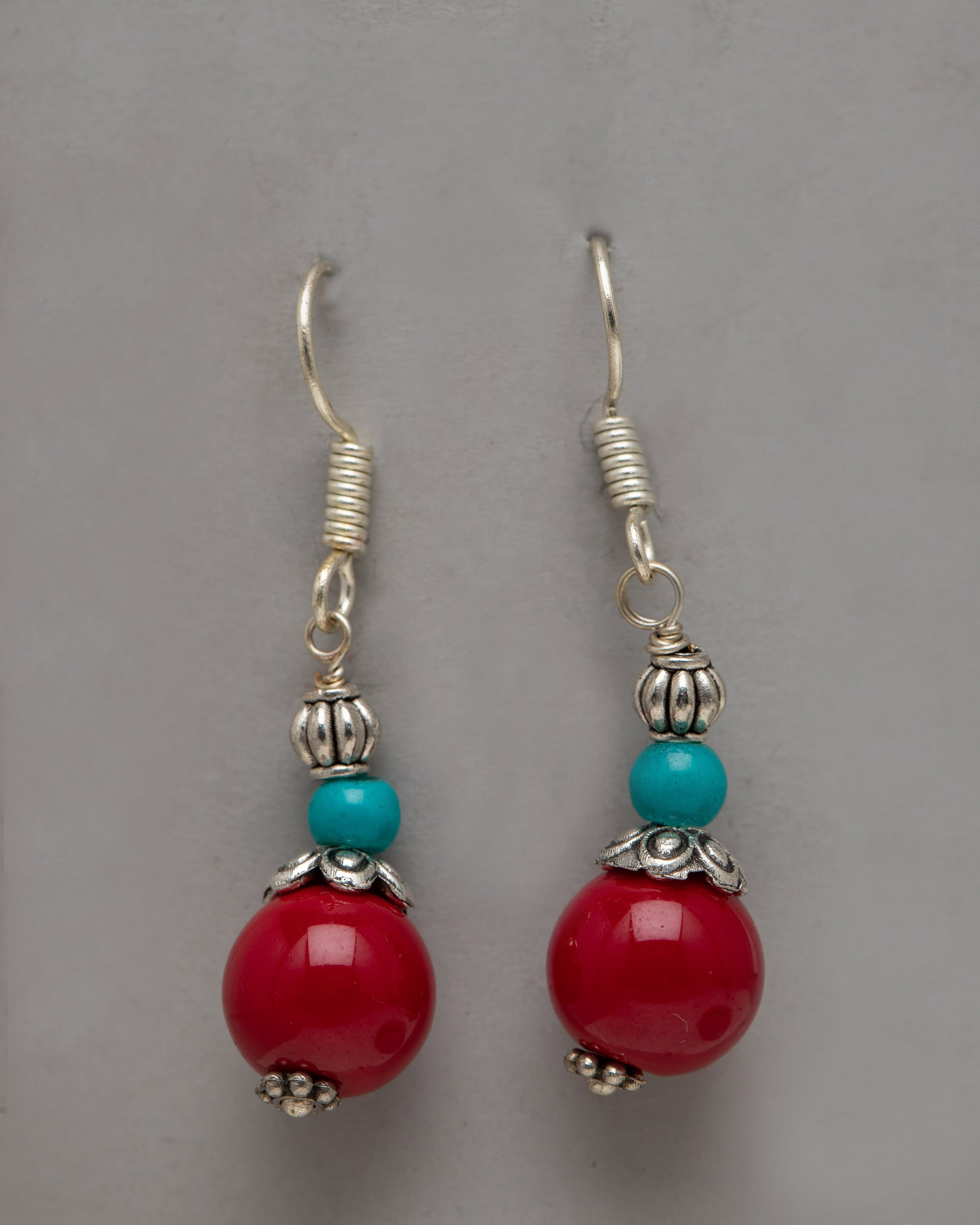 Coral Red Earrings