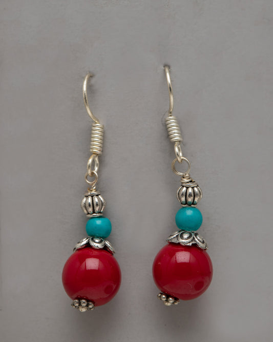 Coral Red Earrings