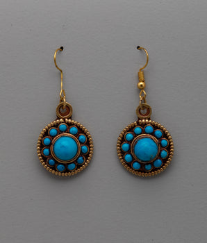 Turquoise and Gold Earrings