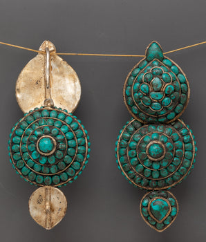 Handmade Turquoise Stone Earring Set