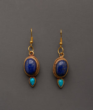 Turquoise and Lapis Earrings
