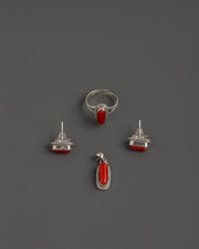 Red stone jewelry set