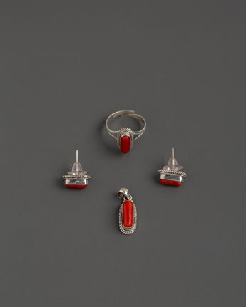 Red stone jewelry set