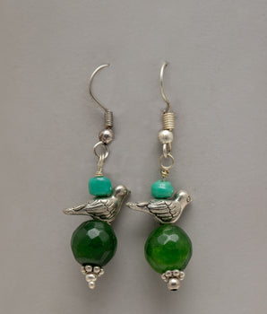 green onyx drop earrings